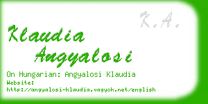 klaudia angyalosi business card